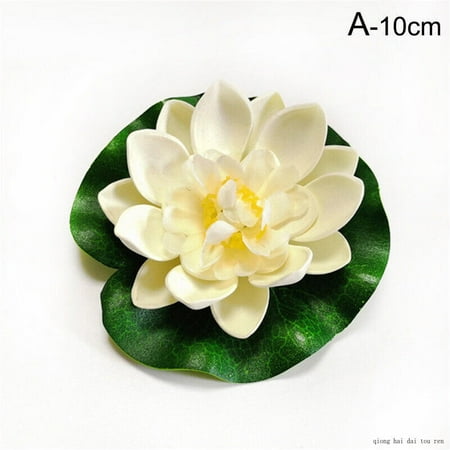 Floating Plants Water Lily Artificial Lotus Flower Leaf Pond Fish Tank Home Deco