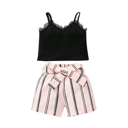 BULLPIANO Toddler Girls Lace Sleeveless Tank Tops and Striped Short Pants Sets Summer Two-Pieces Outfits 0-3Y
BULLPIANO Toddler Girls Lace Sleeveless Tank Tops and Striped Short Pants Sets Summer Two-Pieces Outfits 0-3Y
