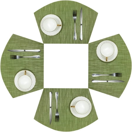 Round Table Placemats Set of 4 Wedge Placemats Heat Resistant Woven Vinyl Round Table Mats Wipe Clean (4 Green)
Round Table Placemats Set of 4 Wedge Placemats Heat Resistant Woven Vinyl Round Table Mats Wipe Clean (4 Green)