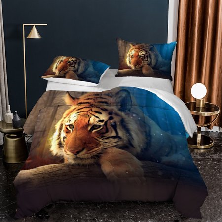3d Digital Printing Thickened Feather Silk Cotton Animal Tiger