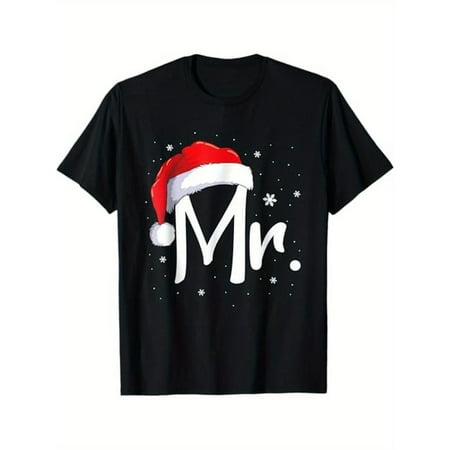 Thanksgiving Mr Christmas Tee Santa Claus Holiday Design T Shirt Graphic Tees Top Perfect Black S-5XL