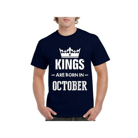 Birthday Gift Kings Are Born in October Men's Short Sleeve T-Shirt