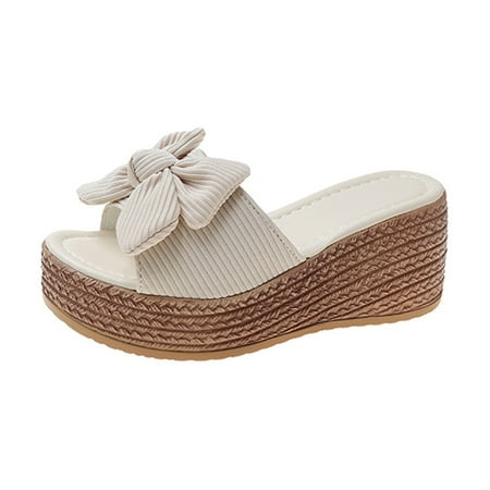 TAIAOJING Women Sandals Lace Up Thick Soled Wedges Casual Sandals Fashion Shoes Zapatos