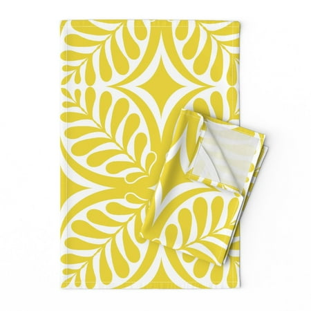 Printed Tea Towel Linen Cotton Canvas - Fern Block Yellow Leaf Tropical Leaves White Print Decorative Kitchen Towel by Spoonflower
Printed Tea Towel Linen Cotton Canvas - Fern Block Yellow Leaf Tropical Leaves White Print Decorative Kitchen Towel by Spoonflower