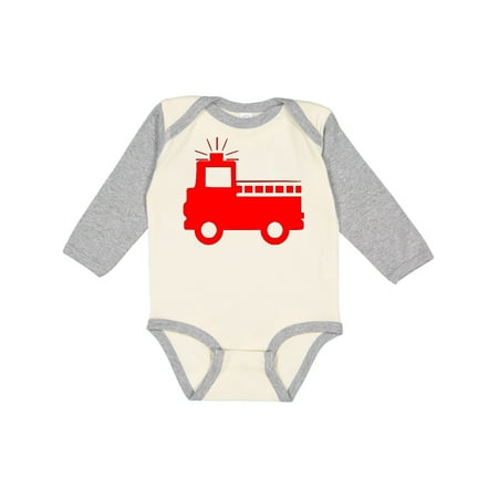 Inktastic Red Fire Engine Gift Baby Boy or Baby Girl Long Sleeve Bodysuit