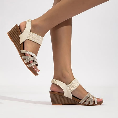 XIAQUJ Fashion Summer Women Sandals Thick Soled Wedge Heel Elastic Belt Slip on Open Toe Comfortable Casual Roman Style Sandals for Women Gold 8(40)
XIAQUJ Fashion Summer Women Sandals Thick Soled Wedge Heel Elastic Belt Slip on Open Toe Comfortable Casual Roman Style Sandals for Women Gold 8(40)