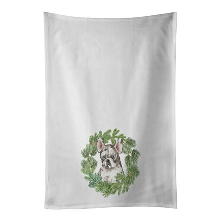 French Bulldog Puppy Pied Christmas Wreath White Kitchen Towel Set of 2 19 in x 28 in
French Bulldog Puppy Pied Christmas Wreath White Kitchen Towel Set of 2 19 in x 28 in