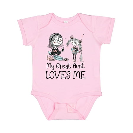 Inktastic Aunt and Niece - My Great Aunt Loves Me Gift Baby Boy or Baby Girl Bodysuit
