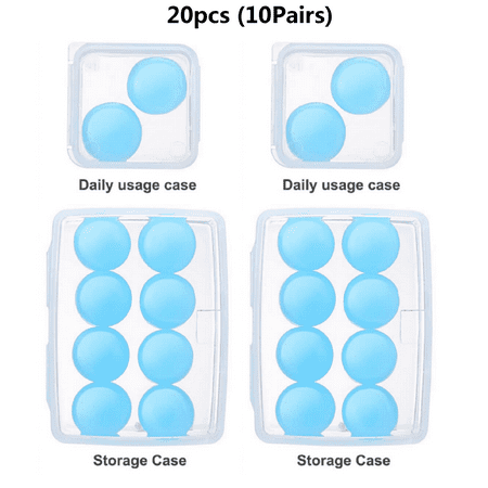

Ear Plugs for Sleeping Reusable Moldable Silicone Earplugs Noise Cancelling Reduction for Concerts Swimming Shooting Snoring Airplane Musicians Motorcycle 20 pcs (10Pairs)