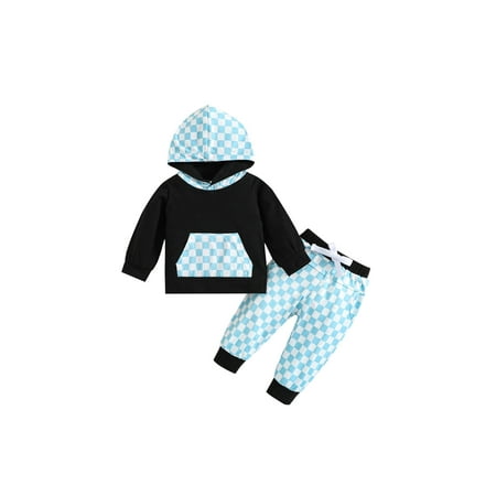 Bagilaanoe 2Pcs Toddler Baby Girl Boy Long Pants Set Checkerboard Print Long Sleeve Hooded Pullover Tops+ Trousers 6M 12M 18M 24M 3T Fall Casual Sweatsuit
Bagilaanoe 2Pcs Toddler Baby Girl Boy Long Pants Set Checkerboard Print Long Sleeve Hooded Pullover Tops+ Trousers 6M 12M 18M 24M 3T Fall Casual Sweatsuit
