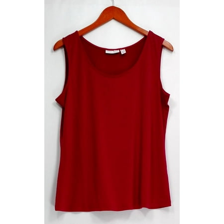 Susan Graver Top Sz 14 Scoop Neck Solid Sleeveless Pink A298494