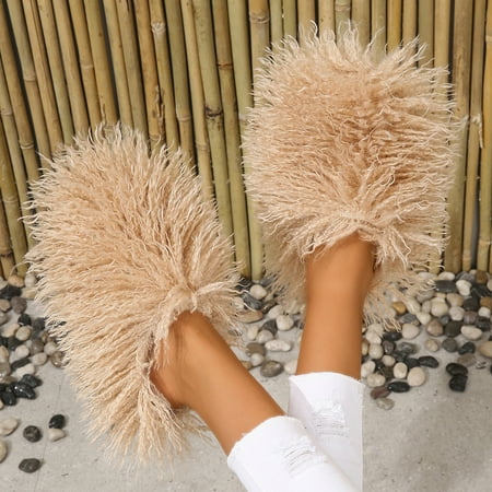Women s Curly Furry Slippers Indoor Thermal Cozy Fuzzy Shoes Warm Bedroom Floor Plush Slippers With Non-slip Sole
Women s Curly Furry Slippers Indoor Thermal Cozy Fuzzy Shoes Warm Bedroom Floor Plush Slippers With Non-slip Sole