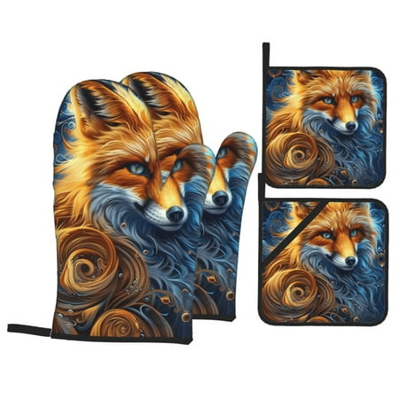 art style Oven mitts and pot holders 4-piecer high resistance tropical mitts Heat pad Heat pad for kitchen
art style Oven mitts and pot holders 4-piecer high resistance tropical mitts Heat pad Heat pad for kitchen