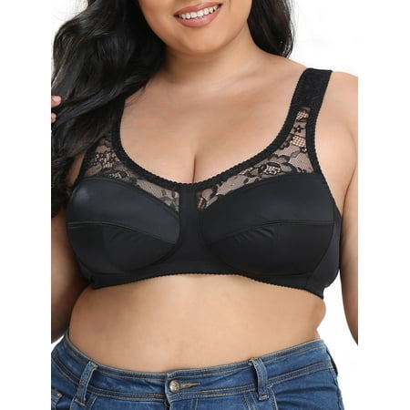 OWSOO Women Plus Size Bra Lace Soft No Underwire Thin Bras