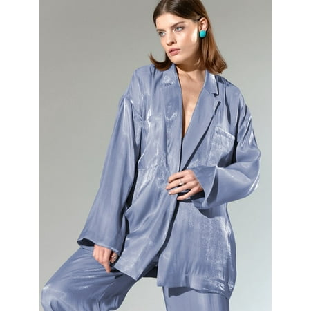 DanceeMangoo Bright Silk Womens Pajamas Set Turn-Down Collar Loose Robe Sets With Pants Blue Fashion Home Suit Palazzo Pants Sleepwear
DanceeMangoo Bright Silk Womens Pajamas Set Turn-Down Collar Loose Robe Sets With Pants Blue Fashion Home Suit Palazzo Pants Sleepwear