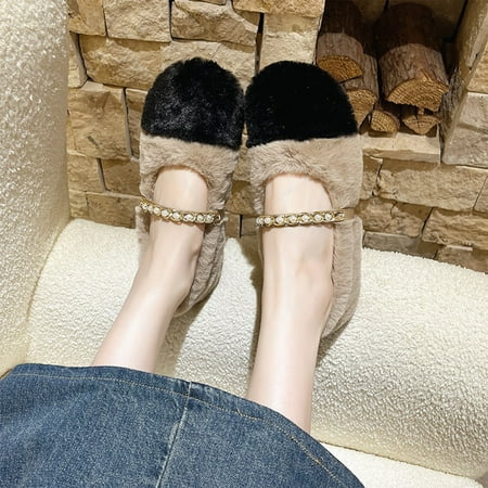 XEOVHV Warm Cotton Shoes Womens Fuzzy Slippers Lightweight Closed Back House Shoes Slip On For Indoor Outdoor 
XEOVHV Warm Cotton Shoes Womens Fuzzy Slippers Lightweight Closed Back House Shoes Slip On For Indoor Outdoor