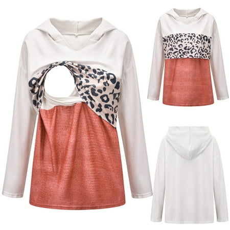 Tejiojio Maternity/Labor/Nursing Clothing Clearance Ladies Fashion Solid Color Leopard Print Cotton Hoodie Long Sleeve Maternity Breastfeeding Clothe Top
Tejiojio Maternity/Labor/Nursing Clothing Clearance Ladies Fashion Solid Color Leopard Print Cotton Hoodie Long Sleeve Maternity Breastfeeding Clothe Top