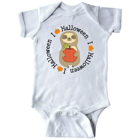 Inktastic I Love Halloween Cute Sloth Gift Baby Boy or Baby Girl Bodysuit