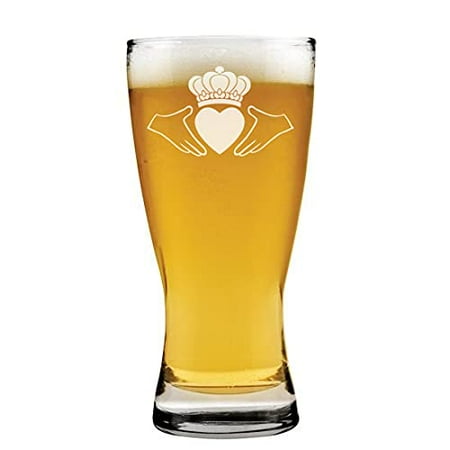 15oz Beer Pilsner Glass Irish Claddagh