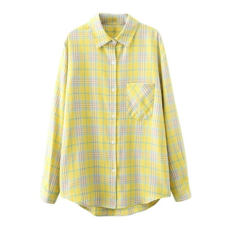 Trench Coats for Women Winter Jackets for Women Women s Long Sleeve Tops Single-breasted Lapel Cardigan Shirt Trendy Button Lattice Blouse Womens Cardigan Clearance Girls Winter Coats Yellow M
Trench Coats for Women Winter Jackets for Women Women s Long Sleeve Tops Single-breasted Lapel Cardigan Shirt Trendy Button Lattice Blouse Womens Cardigan Clearance Girls Winter Coats Yellow M