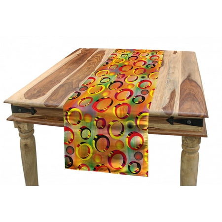 Colorful Table Runner Pattern with 3D Vibrant Colored Ring Shapes on Grunge Striped Rainbow Background Dining Room Kitchen Rectangular Runner 3 Sizes by Ambesonne
Colorful Table Runner Pattern with 3D Vibrant Colored Ring Shapes on Grunge Striped Rainbow Background Dining Room Kitchen Rectangular Runner 3 Sizes by Ambesonne
