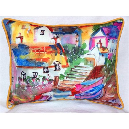 Betsy Drake HJ938 Boats At Steps Large Indoor & Outdoor Pillow 16 x 20