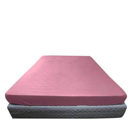25 Inch Extra Deep Fitted Sheet/Bottom Sheet (Queen, Stripe Light Pink) - 1800 Series Brushed Microfiber - Deep Pocket Fitted Sheet by The Great American Store