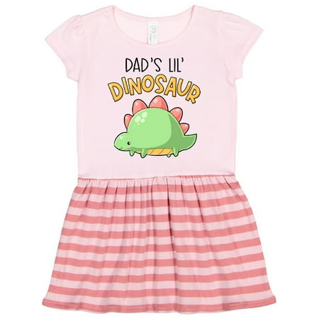 Inktastic Dad s Lil Dinosaur with Cute Stegosaurus Gift Toddler Girl Dress