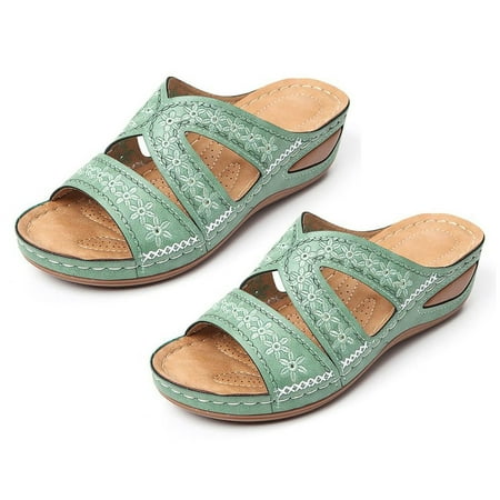 huanledash 1 Pair Embroidery Flower Pattern Beach Sandals Fish Mouth Open Toe Platform Sole Shoes Walking Shoes
huanledash 1 Pair Embroidery Flower Pattern Beach Sandals Fish Mouth Open Toe Platform Sole Shoes Walking Shoes