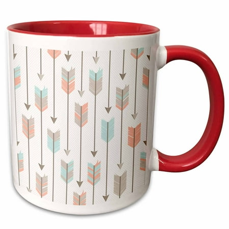 3dRose Tribal Arrows Pattern - Two Tone Red Mug 11-ounce