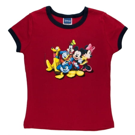 Mickey Mouse - The Gang Girls Youth Ringer T-Shirt