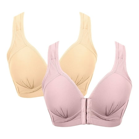 QWANG 2PCS Women Front Closure Extra-Elastic Breathable Lace Trim Bra Underwear
QWANG 2PCS Women Front Closure Extra-Elastic Breathable Lace Trim Bra Underwear