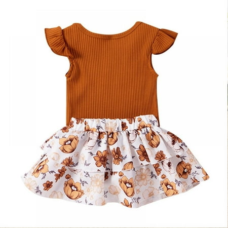Baby Girls Dress Cute Hanging Short Sleeve + Woven Printed Short Skirt Two Piece Set Khaki For Infant 0M-24M SLPUSH
Baby Girls Dress Cute Hanging Short Sleeve + Woven Printed Short Skirt Two Piece Set Khaki For Infant 0M-24M SLPUSH