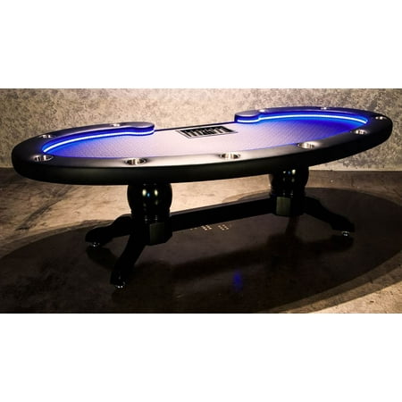 Poker Table with Black Napa Legs (Suited Speed Cloth-Blue)
