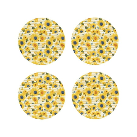 Junzan Blue Floral Sunflower Print Coasters for Drinks - Leather Coasters Set of 4 for Coffee Table for Housewarming/Kitchen/Bar/Decor-Round Shape
Junzan Blue Floral Sunflower Print Coasters for Drinks - Leather Coasters Set of 4 for Coffee Table for Housewarming/Kitchen/Bar/Decor-Round Shape