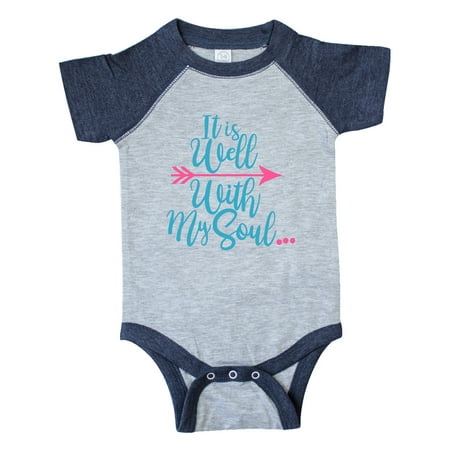 Inktastic It Is Well with my Soul Pink Arrow Gift Baby Boy or Baby Girl Bodysuit