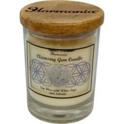 Cleansing Intention Setting Candle with Selenite Gemstone Chips