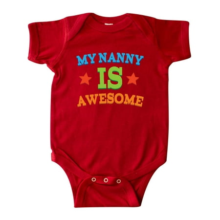 Inktastic My Nanny Is Awesome Gift Baby Boy or Baby Girl Bodysuit