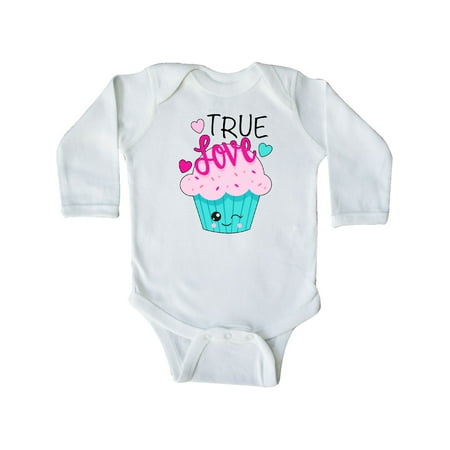 Inktastic True Love Cupcake Gift Baby Boy or Baby Girl Long Sleeve Bodysuit