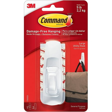 Command Large Utility Hook White 4-Hook 8-Strips