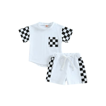 Newborn Baby Boy Summer Clothes Plaid Patchwork Short Sleeve Crewneck T Shirts Infant Tops Elastic Shorts Toddler Outfit
Newborn Baby Boy Summer Clothes Plaid Patchwork Short Sleeve Crewneck T Shirts Infant Tops Elastic Shorts Toddler Outfit