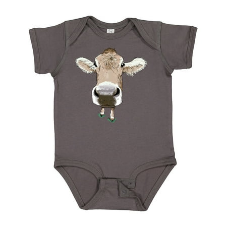 Inktastic Funny Cow Close Up Gift Baby Boy or Baby Girl Bodysuit