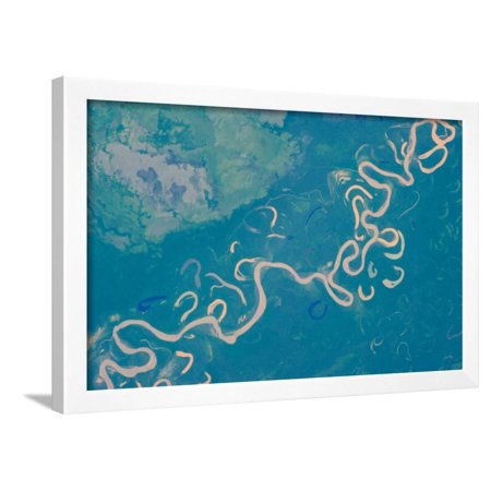Satellite view of Plains in Beni Department, Bolivia Framed Print Wall Art