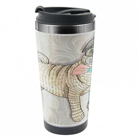 Pug Travel Mug Hipster Dog Nerdy Glasses Steel Thermal Cup 16 oz by Ambesonne
Pug Travel Mug Hipster Dog Nerdy Glasses Steel Thermal Cup 16 oz by Ambesonne