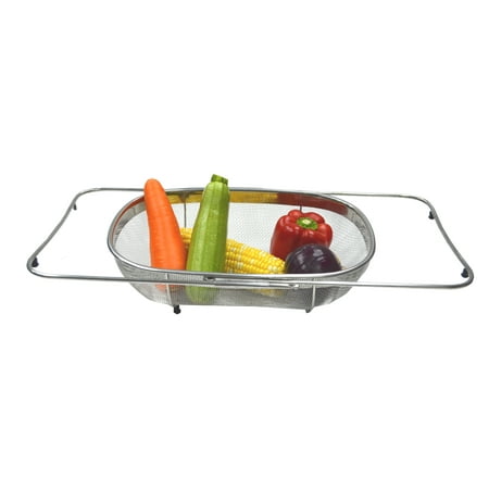SAMMART Expandable Over The Sink Oval Colander / Mesh Strainer Basket with 4 Rubber Tabs
SAMMART Expandable Over The Sink Oval Colander / Mesh Strainer Basket with 4 Rubber Tabs