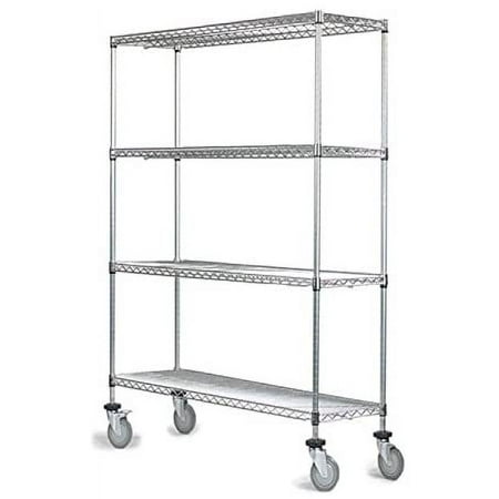 14 Deep x 60 Wide x 60 High 4 Tier Stainless Steel Wire Mobile Shelving Unit with 1200 lb Capacity
14 Deep x 60 Wide x 60 High 4 Tier Stainless Steel Wire Mobile Shelving Unit with 1200 lb Capacity