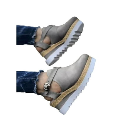 Lacyhop Womens Platform Wedge Sandals Closed Toe Heel Sandals Outdoor Shoes Gray Size 11.5
Lacyhop Womens Platform Wedge Sandals Closed Toe Heel Sandals Outdoor Shoes Gray Size 11.5
