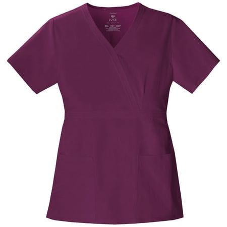 Cherokee Luxe Women s Scrubs Top Mock Wrap 1841