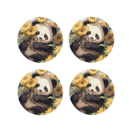 Leather Coasters with Heat-resistant for Drinks Clear Sky cute Sunflower Panda -标题2 Round Shape 
Leather Coasters with Heat-resistant for Drinks Clear Sky cute Sunflower Panda -标题2 Round Shape