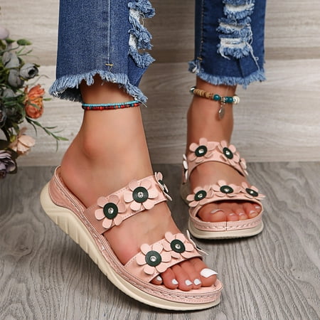 〖Yilirongyumm〗 Pink 38 Sandals Women Fashion Summer Women Sandals Wedge Heel Thick Sole Double Strap Flower Rhinestone Massage Insole
〖Yilirongyumm〗 Pink 38 Sandals Women Fashion Summer Women Sandals Wedge Heel Thick Sole Double Strap Flower Rhinestone Massage Insole